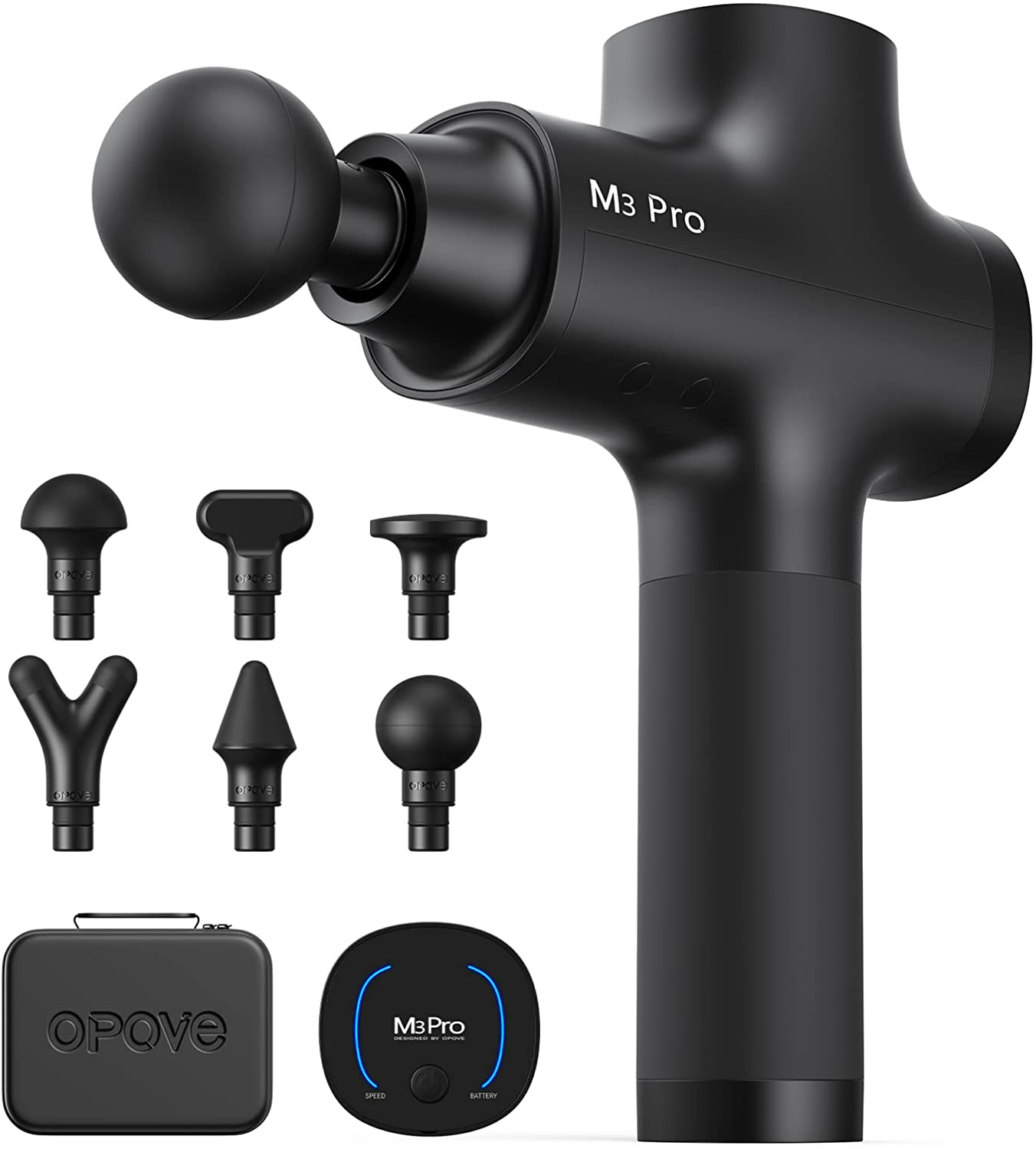 pistola de masaje muscular Opove M3 Pro LED profesional negro