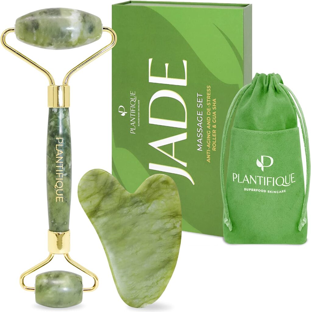 plantifique rodillo masajeador facial jade