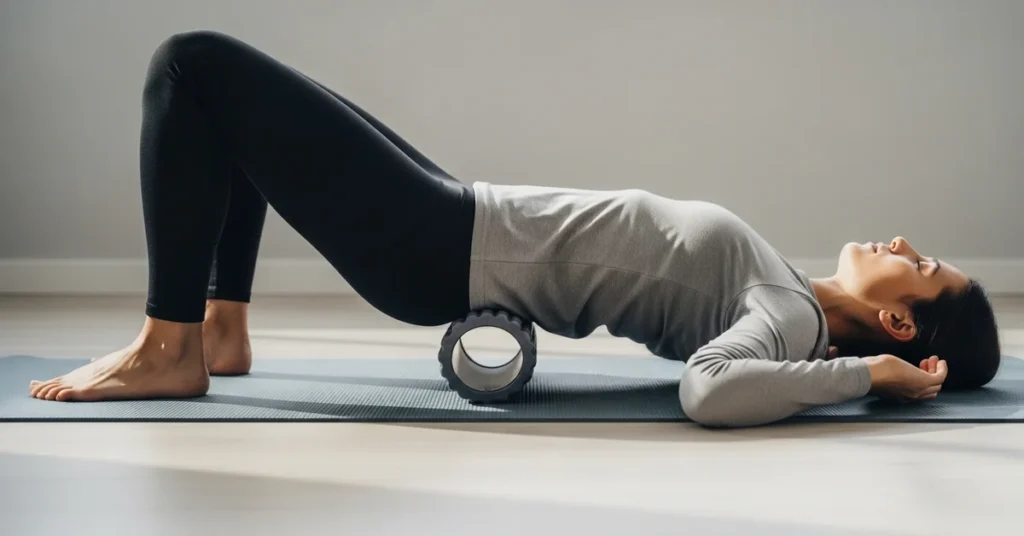 foam roller para masaje de espalda baja y recuperación muscular post-entrenamiento