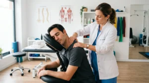 Masaje terapéutico fisioterapeuta profesional