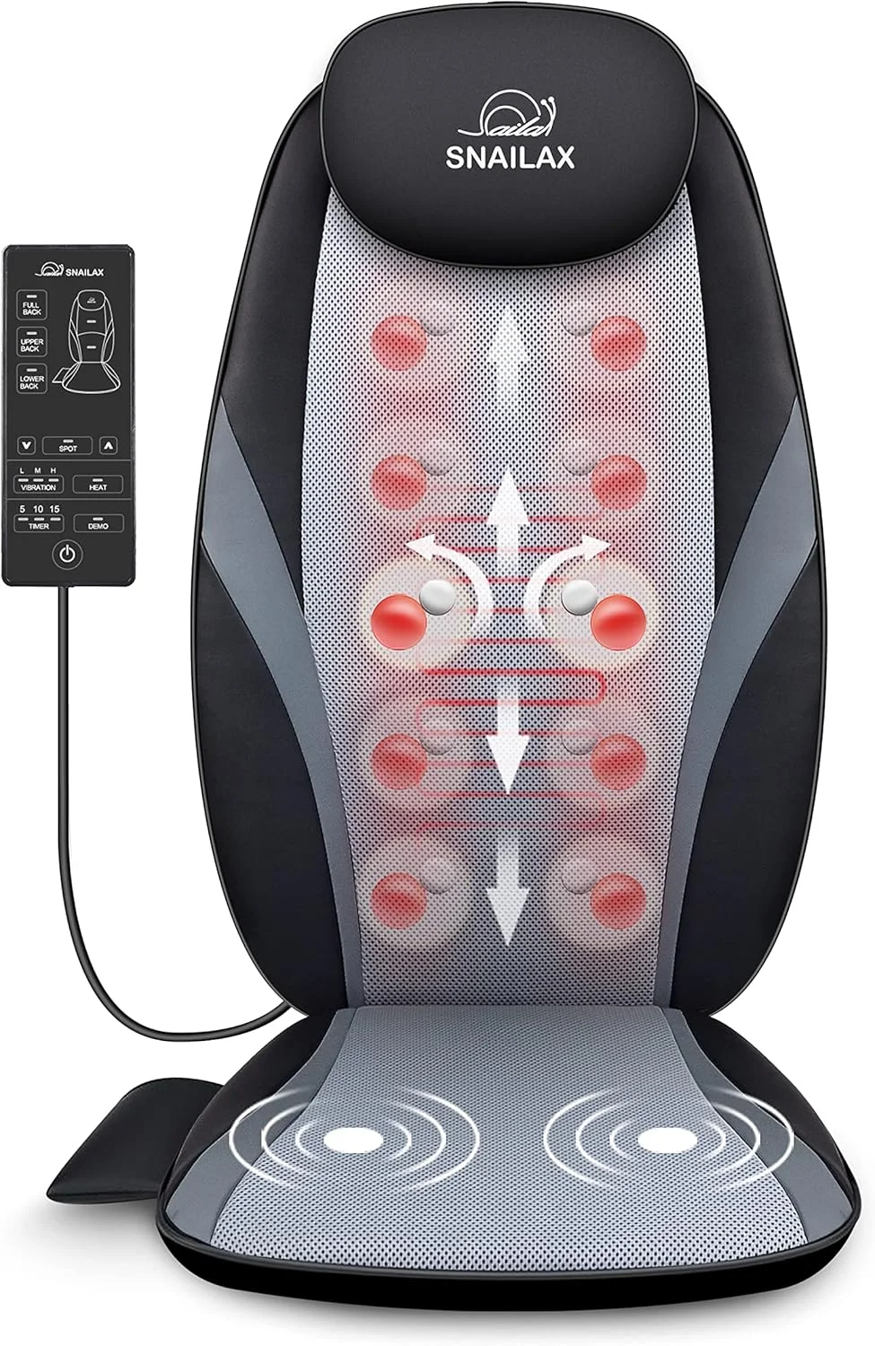 SNAILAX Asiento Masajeador Shiatsu Calor - oferta Prime Day