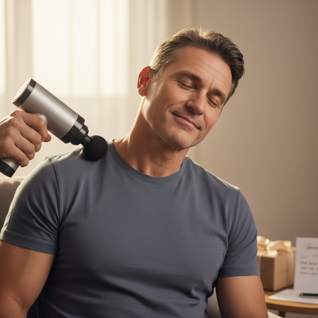 Hombre recibiendo masaje muscular — regalo Día del Padre