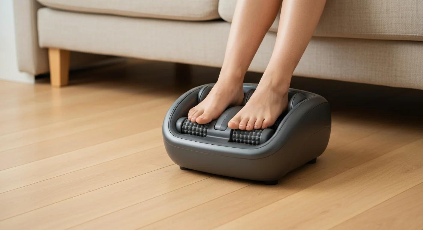 masajeador de pies electrico shiatsu en uso en casa