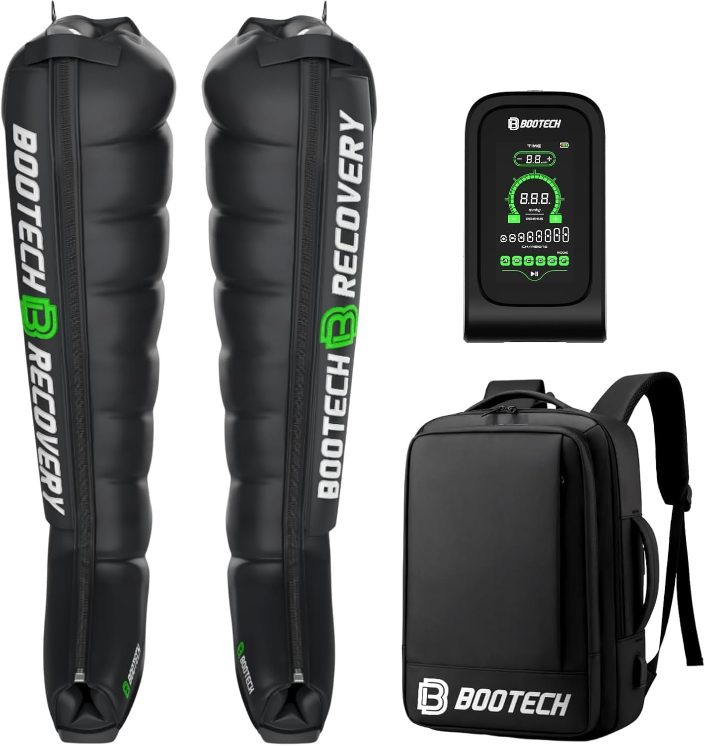 Botas de presoterapia BOOTECH PRO 8.0 con consola de control y mochila de transporte
