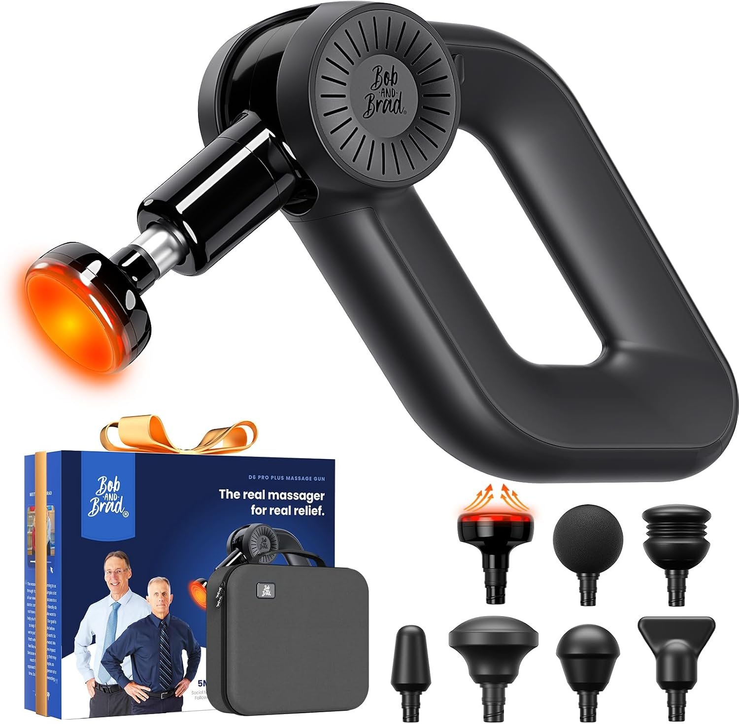 Bob and Brad D6 Pro Plus negra, con mango en forma de D y cabezal de calor iluminado