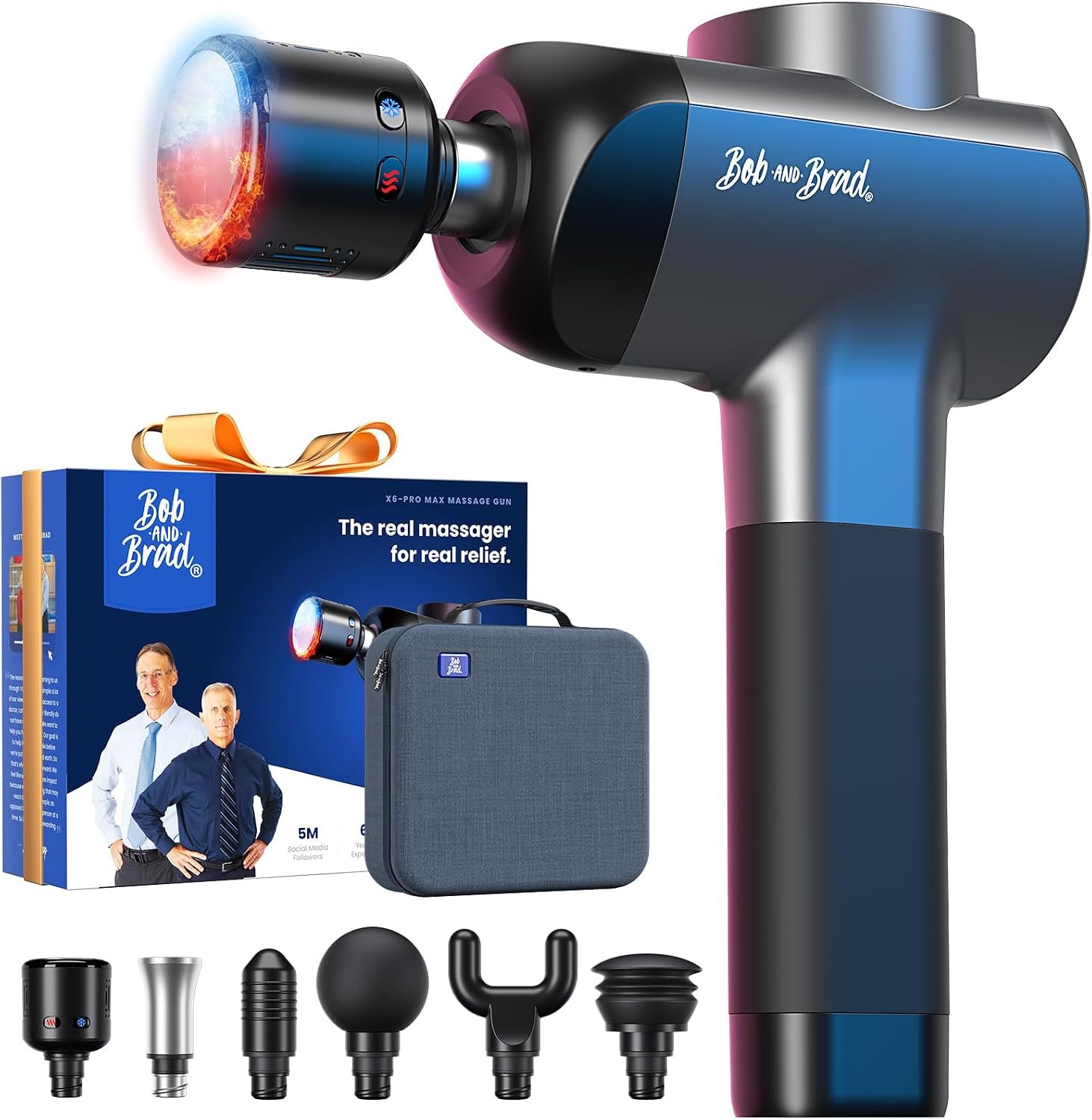 Bob and Brad X6 Pro Max azul y negra, con cabezal de calor y frío iluminado