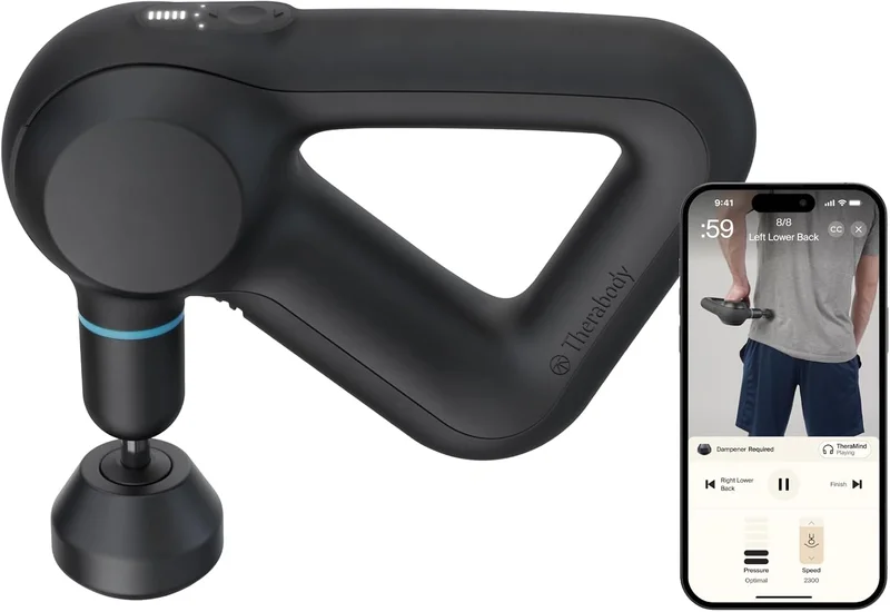 Theragun Prime, pistola de masaje negra con app Therabody