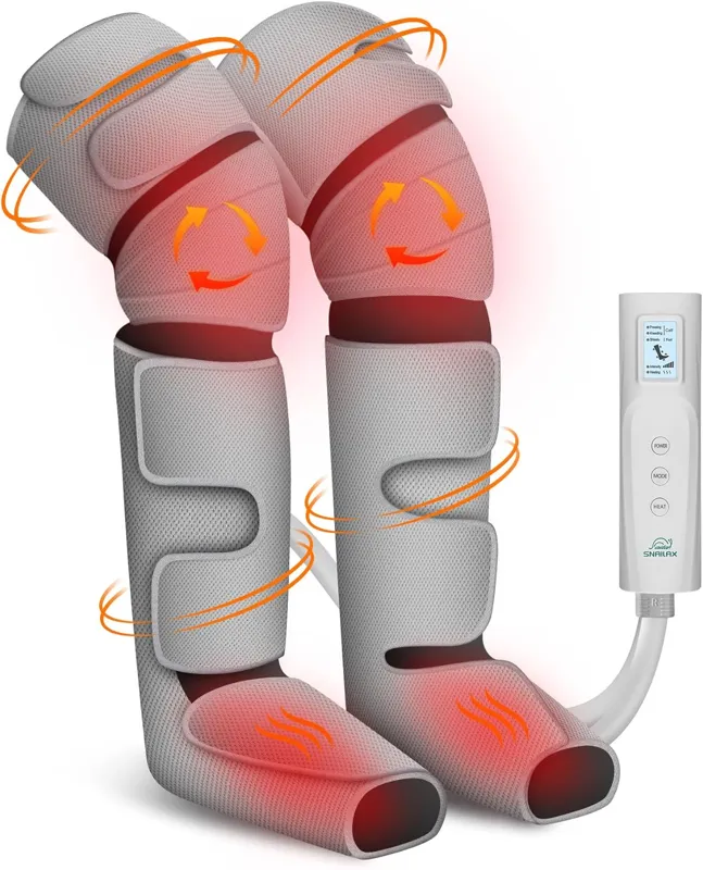 Snailax masajeador de pierna completa, forma de bota con compresión y calor