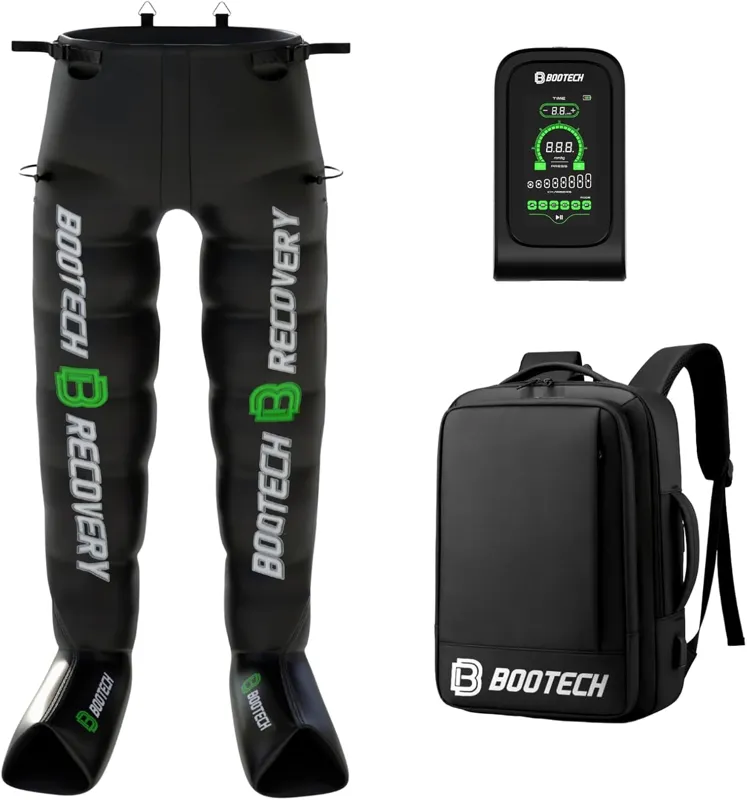 BOOTECH Pantalón de Presoterapia 8 Cámaras, con consola digital y mochila de transporte